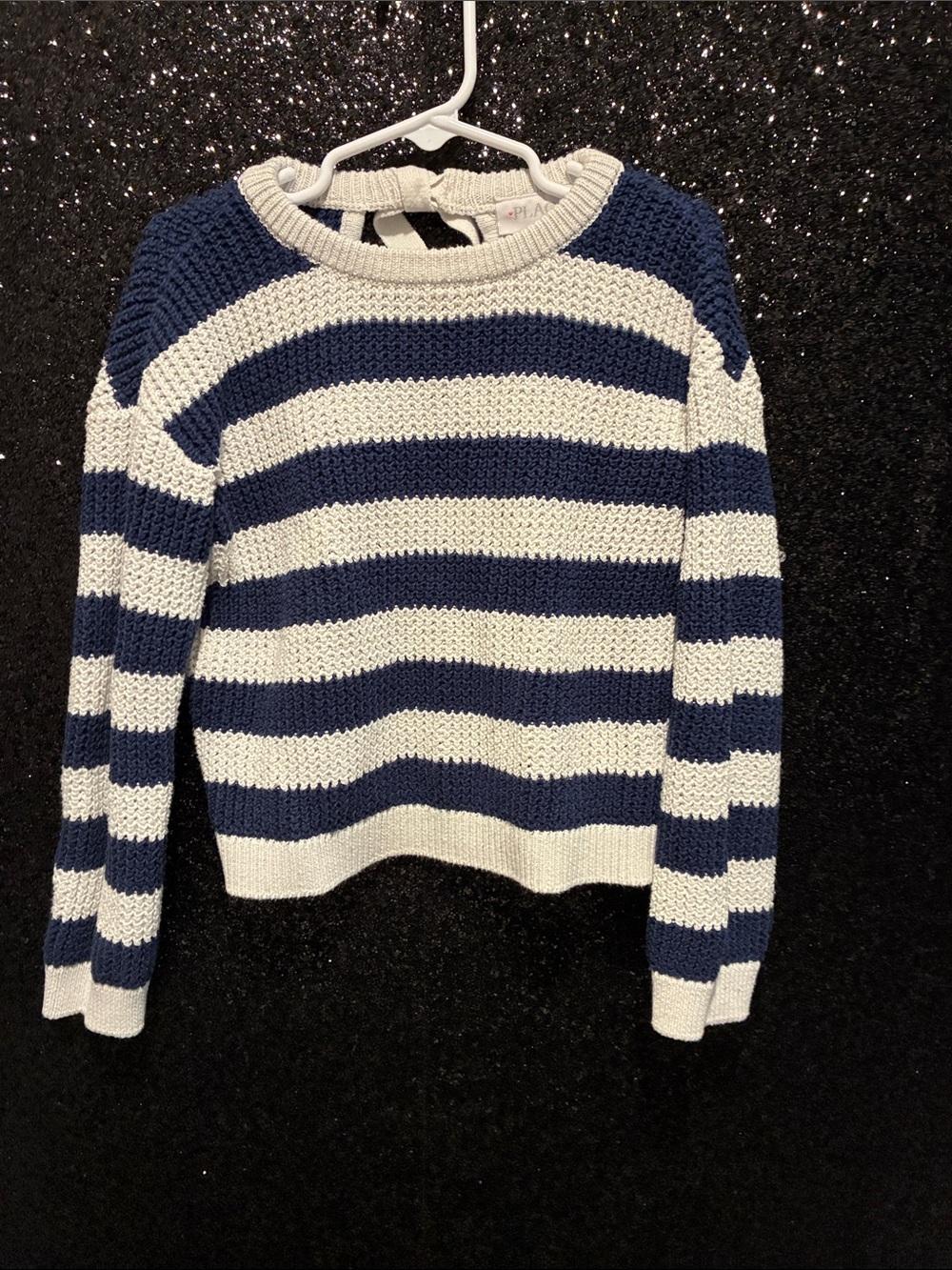 The Children's Place Navy & White Striped Knit Sweater